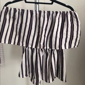 Off the Shoulder Striped Top